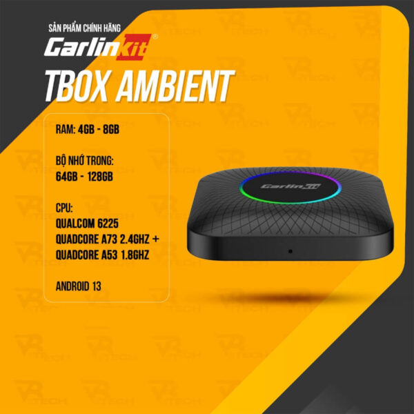 Bộ Android Box Chính Hãng Carlinkit Tbox Ambient Led Qualcomm 6225