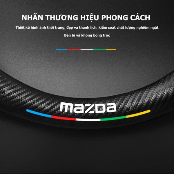 Bọc Vô Lăng Da Lộn Sợi Carbon Cho Xe Ô Tô Mazda