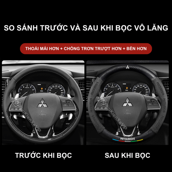 Bọc vô lăng xe ô tô Mitsubishi