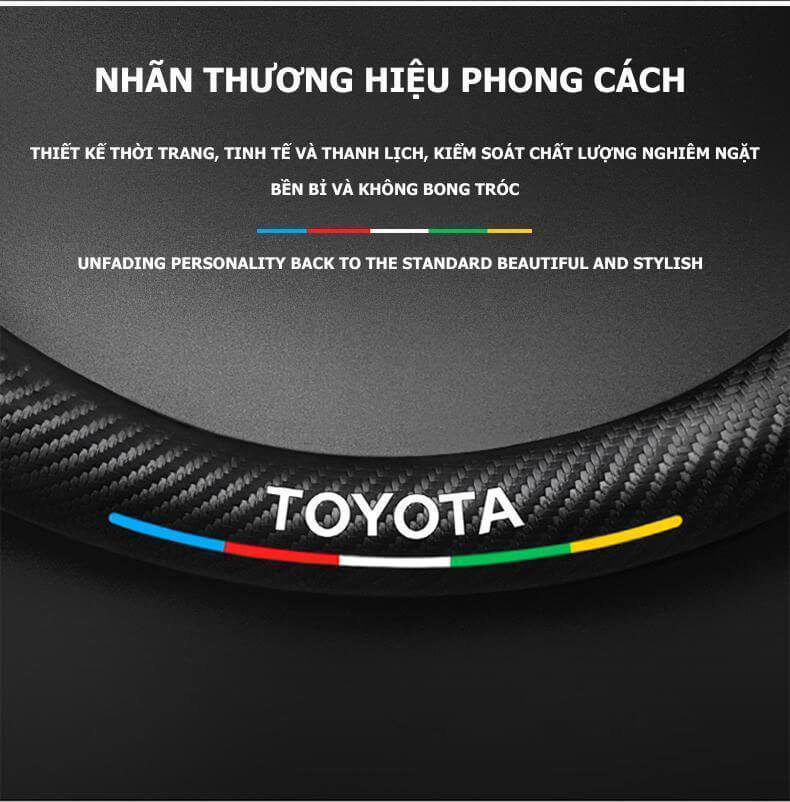 Bọc Vô Lăng Xe Ô Tô Toyota Da Lộn Sợi Carbon Cao Cấp