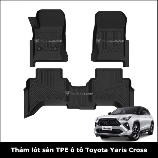 Thảm lót sàn ô tô Toyota Yaris Cross chất liệu TPE đúc 3D