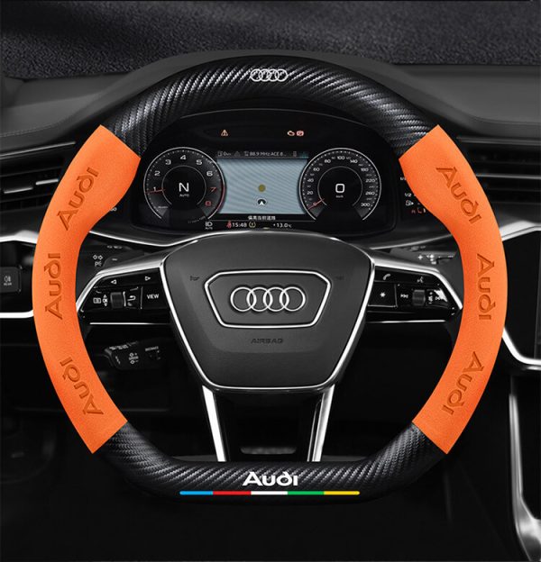 Bọc vô lăng Audi chất liệu Da lộn 3D & sợi Carbon cao cấp