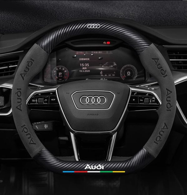 Bọc vô lăng Audi chất liệu Da lộn 3D & sợi Carbon cao cấp