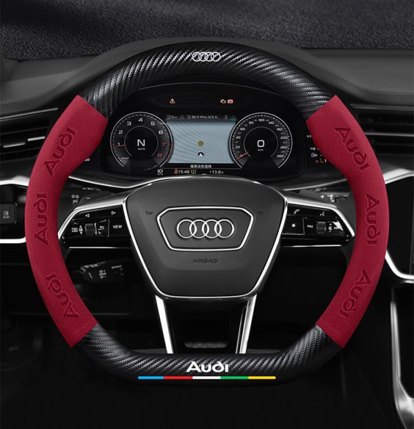 Bọc vô lăng Audi chất liệu Da lộn 3D & sợi Carbon cao cấp