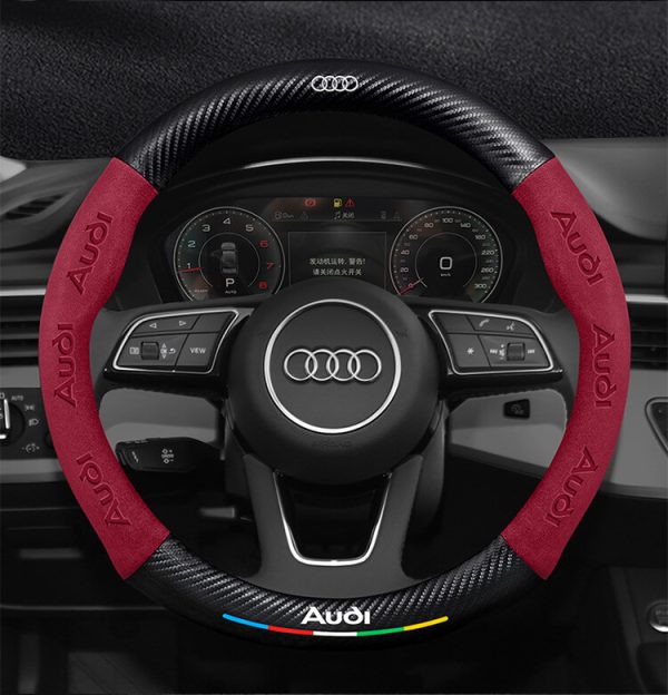 Bọc vô lăng Audi chất liệu Da lộn 3D & sợi Carbon cao cấp