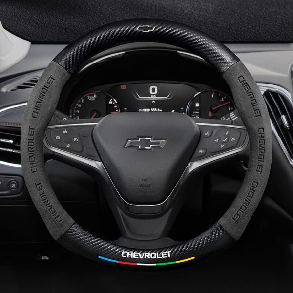 Bọc Vô Lăng Xe Chevrolet Da Lộn 3D & Sợi Carbon Cao Cấp, Thể Thao