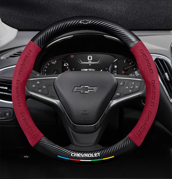 Bọc Vô Lăng Xe Chevrolet Da Lộn 3D & Sợi Carbon Cao Cấp, Thể Thao