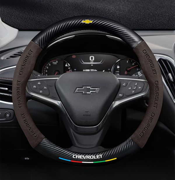 Bọc Vô Lăng Xe Chevrolet Da Lộn 3D & Sợi Carbon Cao Cấp, Thể Thao
