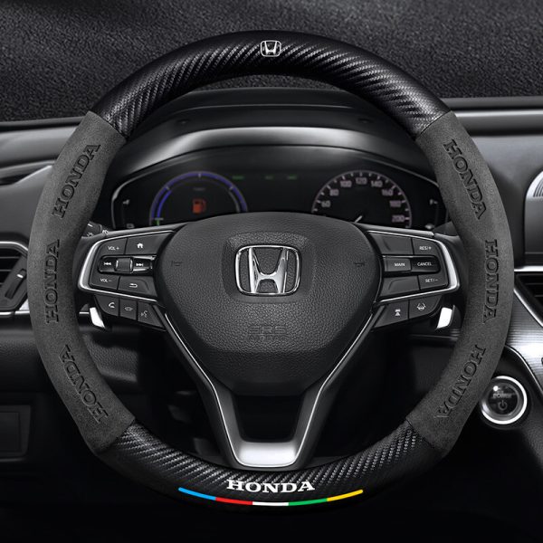 Bọc Vô Lăng Da Lộn 3D Sợi Carbon Cao Cấp Cho Xe Honda