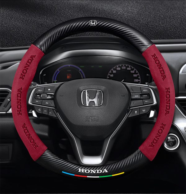 Bọc Vô Lăng Da Lộn 3D Sợi Carbon Cao Cấp Cho Xe Honda