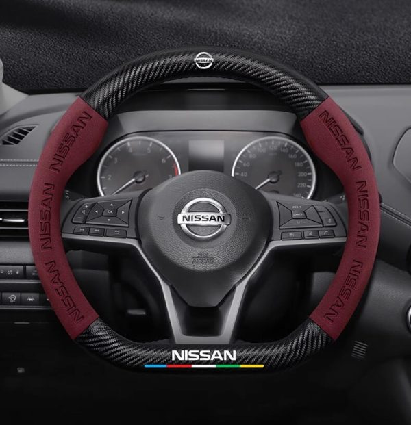 Bọc Vô Lăng Xe Nissan Da Lộn Sợi Carbon