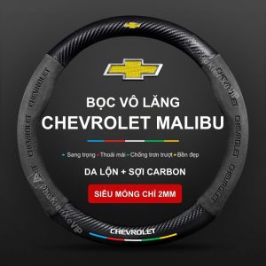 Bọc Vô Lăng Da Lộn 3D & Sợi Carbon Cho Xe Chevrolet Malibu Cao Cấp