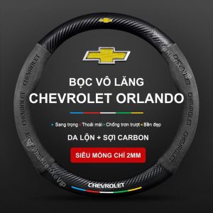 Bọc Vô Lăng Xe Chevrolet Orlando Da Lộn 3D & Sợi Carbon Cao Cấp, Chất Lượng