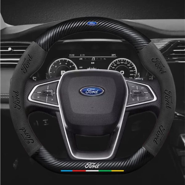 Bọc Vô Lăng Xe Ô Tô Ford Da Lộn & Sợi Carbon Cao Cấp