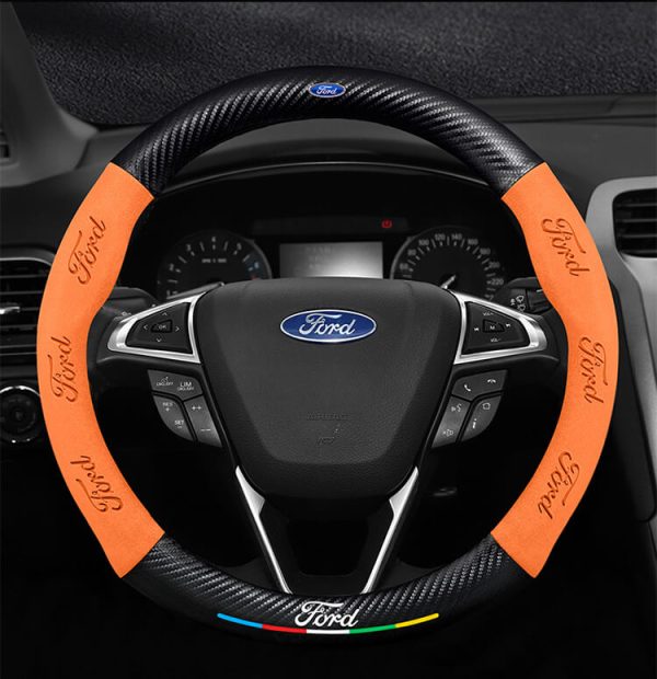 Bọc Vô Lăng Xe Ô Tô Ford Da Lộn & Sợi Carbon Cao Cấp