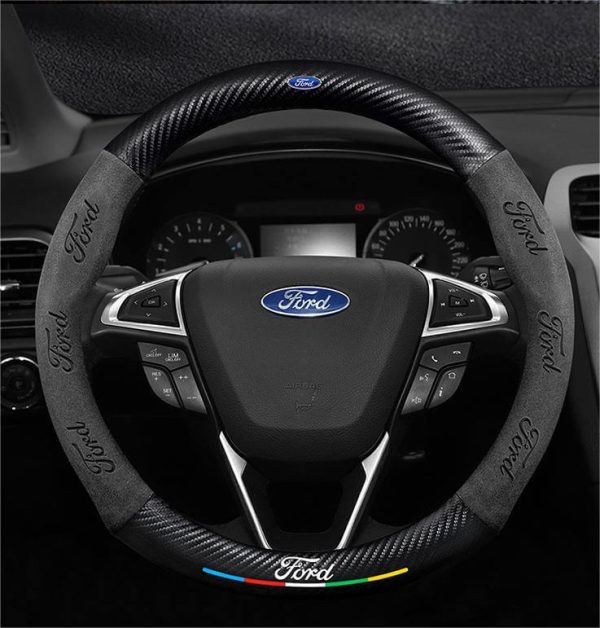 Bọc Vô Lăng Xe Ô Tô Ford Da Lộn & Sợi Carbon Cao Cấp