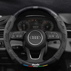 Bọc vô lăng Audi chất liệu Da lộn 3D & sợi Carbon