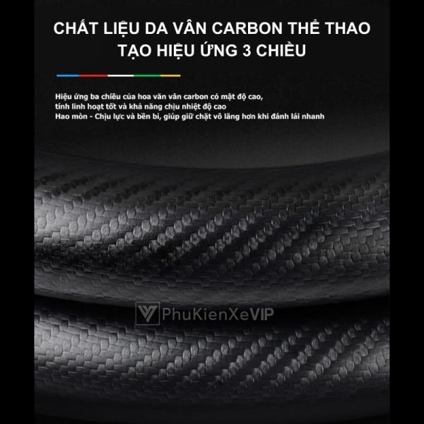 Bọc vô lăng Audi chất liệu Da lộn 3D & sợi Carbon