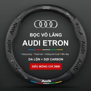 Bọc vô lăng Audi Etron chất liệu Da lộn 3D & sợi Carbon