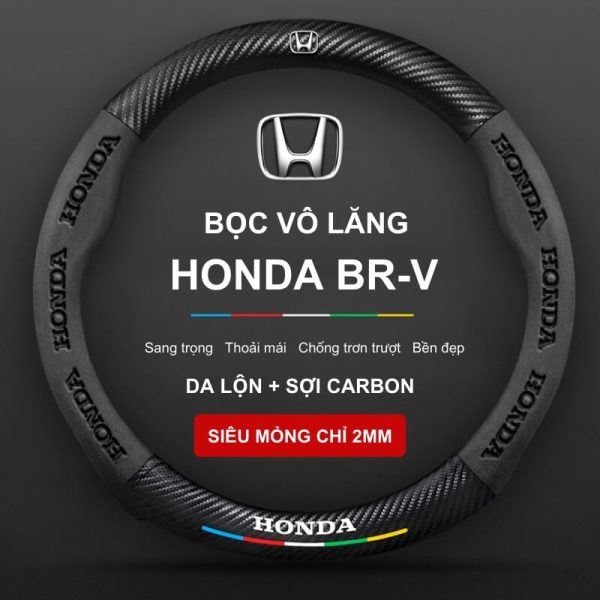 Bọc Vô Lăng Xe Ô Tô Honda Da Lộn 3D Sợi Carbon