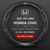 Bọc Vô Lăng Xe Ô Tô Honda Civic Da Lộn 3D Sợi Carbon