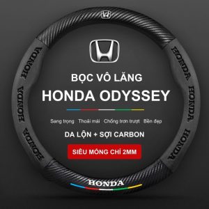 Bọc Vô Lăng Xe Ô Tô Honda Odyssey Da Lộn 3D Sợi Carbon