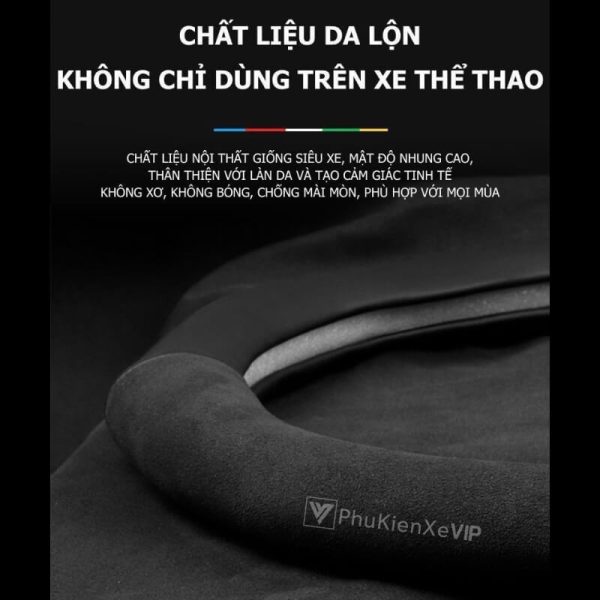 Bọc Vô Lăng Xe Ô Tô Kia Da Lộn 3D Sợi Carbon