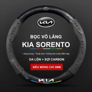 Bọc Vô Lăng Da Lộn 3D Sợi Carbon Cao Cấp Cho Xe KIA Bọc Vô Lăng Da Lộn 3D Sợi Carbon Cao Cấp Cho Xe KIA Sorento