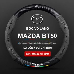 Bọc Vô Lăng Da Lộn Sợi Carbon Cho Xe Ô Tô Mazda BT50