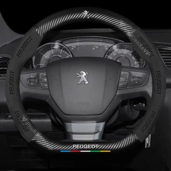 Bọc Vô Lăng Xe Ô Tô Peugeot Da Lộn 3D & Sợi Carbon