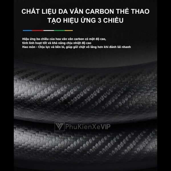 Bọc Vô Lăng Xe Ô Tô Peugeot Da Lộn 3D & Sợi Carbon