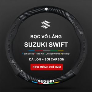 Bọc Vô Lăng Xe Ô Tô Suzuki Swift Da Lộn 3D & Sợi Carbon