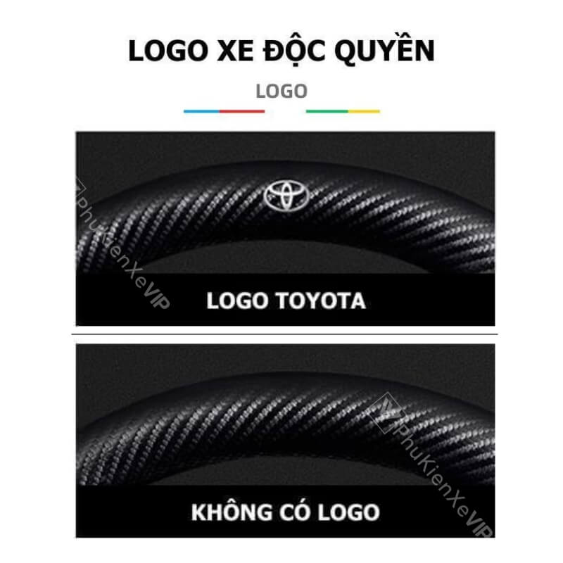 Bọc Vô Lăng Xe Ô Tô Toyota Da Lộn 3D Sợi Carbon