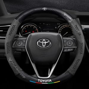 Bọc Vô Lăng Xe Ô Tô Toyota Da Lộn 3D Sợi Carbon Cao Cấp