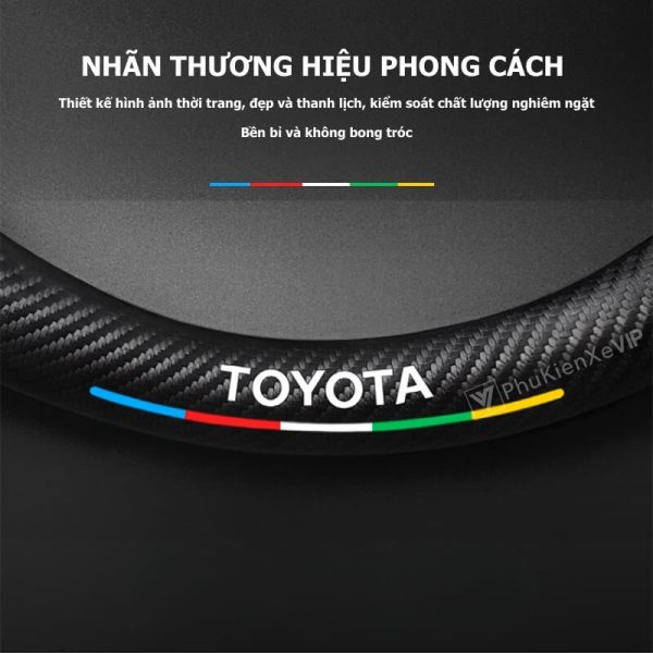 Bọc Vô Lăng Xe Ô Tô Toyota Da Lộn 3D Sợi Carbon