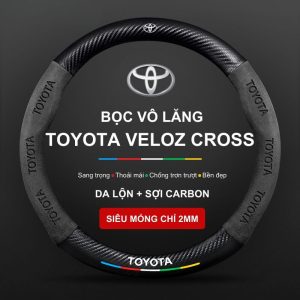Bọc vô lăng xe ô tô Toyota Veloz Cross da lộn & sợi carbon cao cấp