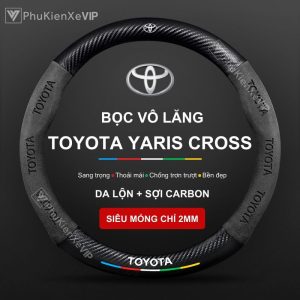 Bọc Vô Lăng Xe Toyota Yaris Cross Da Lộn 3D & Sợi Carbon