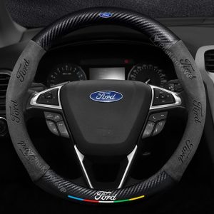 Bọc Vô Lăng Xe Ford Chất Liệu Da Lộn 3D Sợi Carbon Cao Cấp