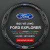 Bọc Vô Lăng Xe Ô Tô Ford Explorer Da Lộn Sợi Carbon Cao Cấp