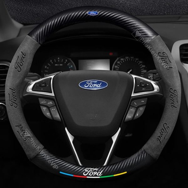 Bọc Vô Lăng Xe Ô Tô Ford Ranger Da Lộn Sợi Carbon