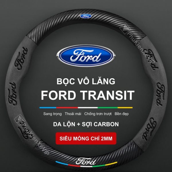 Bọc Vô Lăng Xe Ô Tô Ford Ranger Da Lộn Sợi Carbon Đẳng Cấp, Chính Hãng