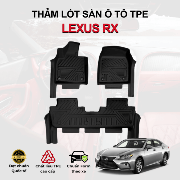 Thảm lót sàn xe ô tô Lexus RX chất liệu TPE khuôn đúc nguyên khối tràn viền cao cấp