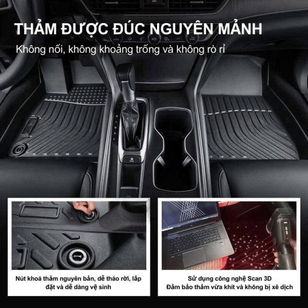 Thiết kế đúc nguyên mảnh, bảo vệ sàn xe toàn diện
