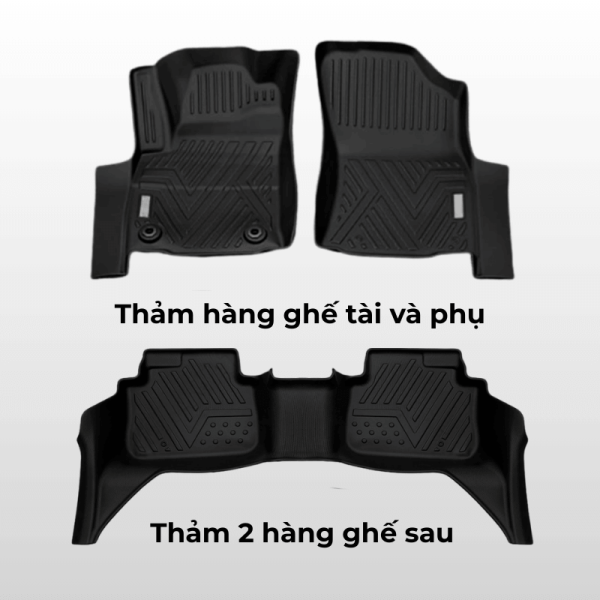 Bộ thảm lót sàn ô tô Chevrolet Captiva chất liệu TPE
