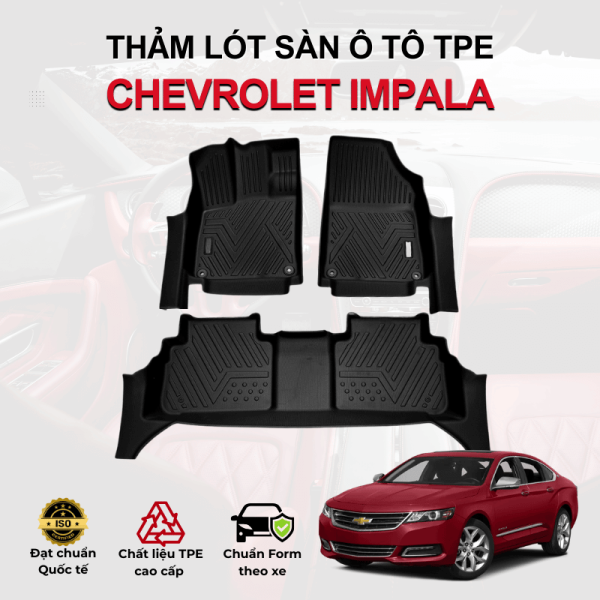 Thảm lót sàn xe ô tô Chevrolet Impala chất liệu TPE khuôn đúc nguyên khối tràn viền cao cấp
