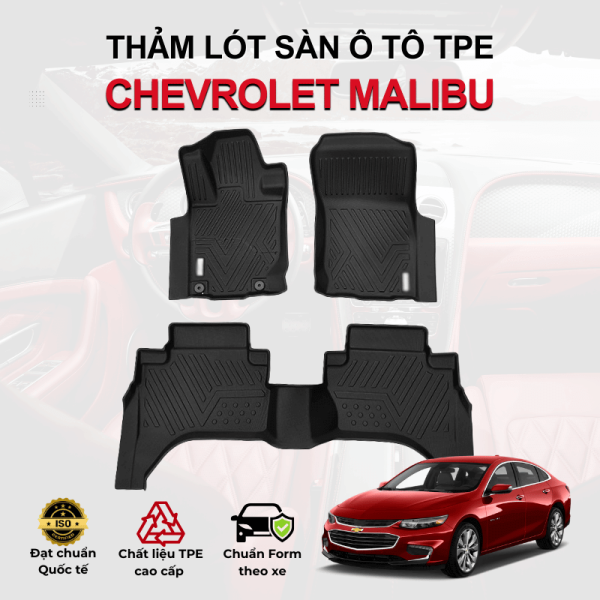 Thảm lót sàn xe ô tô Chevrolet Malibu chất liệu TPE khuôn đúc nguyên khối tràn viền cao cấp