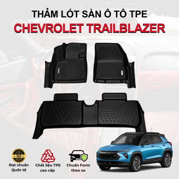 Thảm lót sàn xe ô tô Chevrolet Trailblazer chất liệu TPE khuôn đúc nguyên khối tràn viền cao cấp