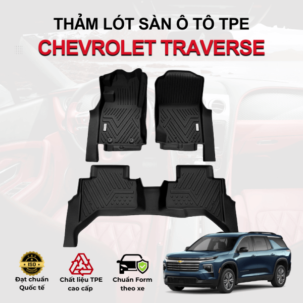 Thảm lót sàn xe ô tô Chevrolet Traverse chất liệu TPE khuôn đúc nguyên khối tràn viền cao cấp