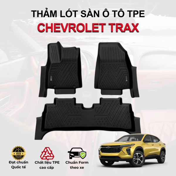 Thảm lót sàn xe ô tô Chevrolet Trax chất liệu TPE khuôn đúc nguyên khối tràn viền cao cấp
