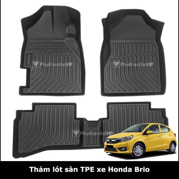 Thảm lót sàn ô to Honda Brio chất liệu TPE đúc 3D sang trọng